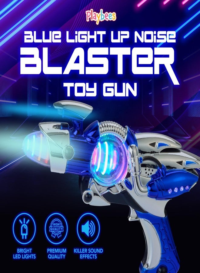 Playbees Light-Up Noise Blaster - Blue - 11.5 Inches - Super Spinning Space Sound Effects with Futuristic Power Galaxy Ranger FX for Party Favor, Novelty Toy, Party Bag Stuffer for Ages 5+ - Image 3